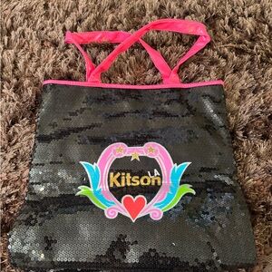 Kitson Kids Sequin Bag - Black and Pink